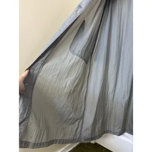 Vtg 90s Grey Nylon Duster Coat Women’s Oversized M Dolman Sleeve Pockets thumbnail 10
