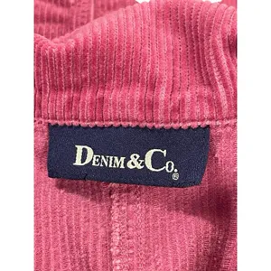 VTG Denim & Co Pink Corduroy Jacket Shacket S Zip Front Utility Workwear thumbnail 4