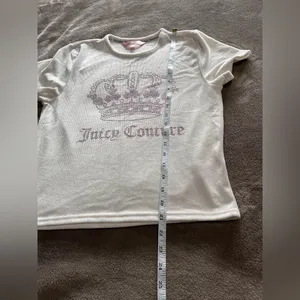 JUICY COUTURE Sparkle Gem Short Sleeve Ribbed Y2K Baby Tee Women’s Sz L EUC thumbnail 8