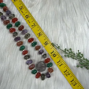 Vintage multi color nugget bead necklace thumbnail 5