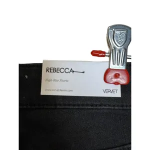 Vervet Women's Shorts Rebecca High-Rise‎ Raw Hem Bermuda Denim Black Sz. XS NWT thumbnail 6