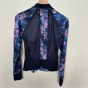 Lululemon If You’re Lucky Jacket in Moody Mirage Bark Berry Navy Floral Zip Up thumbnail 7
