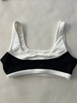 SET ACTIVE Formcloud Contrast Colorblock Sports Bra Black White Medium thumbnail 3