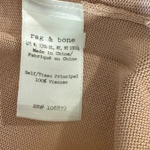 rag & bone V Neck Sweater Womens Small Rose Pink Viscose‎ High Low Split Hem thumbnail 7