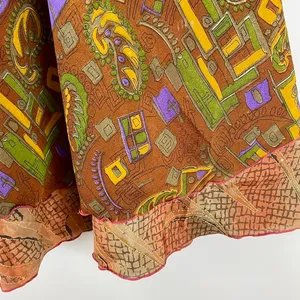 Reversible Maxi Wrap Skirt BINW216 Brown thumbnail 3