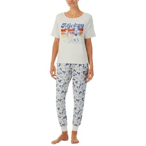 NEW Disney Womens Mickey Mouse Pajama Shirt Top M8901185MK Light Gray XL thumbnail 6