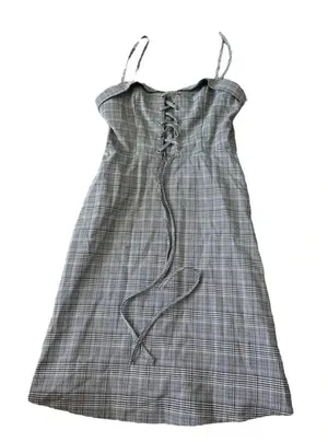 👗✨REVOLVE Sample Lace-Up Plaid‎ Midi Dress Size S✨👗 thumbnail 1