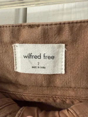 Wilfred Free Aritzia Wide-Leg Cotton Chinos in Brown thumbnail 2