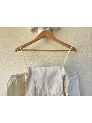 Oh Polly Beneath The Canopy Cream Bardot Corset Shirt Mini Dress UK 6 US 2 thumbnail 5
