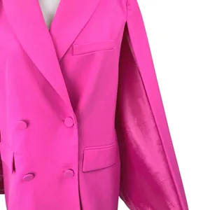 Zara Women's Pink Long Sleeve Collar Double Breasted Blazer Coat Jacket Size XS thumbnail 5