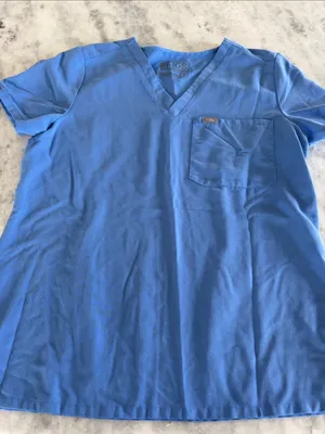 Figs Women’s V-Neck Top in Sky Blue thumbnail 1