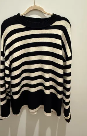 zara striped oversized sweater thumbnail 1