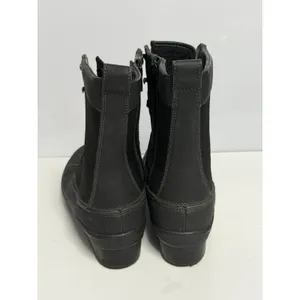 Women's Clarks-Carima Luna-Black Leather Textile Zip Boots Sz 9.5 M C-2 thumbnail 3