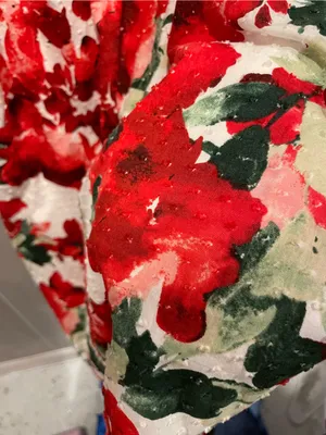 Cute Red floral puff sleeve smock back NWT Julia Jordan dress festive fiesta thumbnail 9
