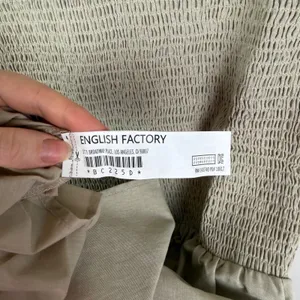 NWT English Factory Smocked Ruffle Sleeve Dress Sz M‎ Beige Fit & Flare Neutral thumbnail 6