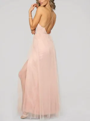 Maxi Formal Dress Tan thumbnail 4
