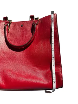Antonio Melani Red Structured Faux Leather‎ Tote Handbag Top Handle Shoulder Bag thumbnail 14