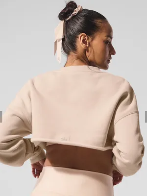 ALO Yoga Extreme Cropped Pullover Macadamia/Light Beige Size XS thumbnail 11