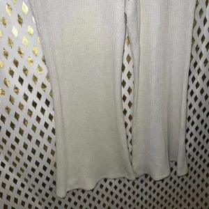 Aerie white waffle knit athletic wear loungewear sweatpants light cream nude siz thumbnail 3