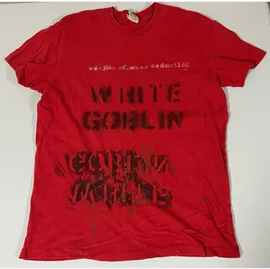 Red ‘White Goblin: Weapon of Mass Seduction’ T-Shirt Top Punk Band Tee Size M ❤️ thumbnail 1