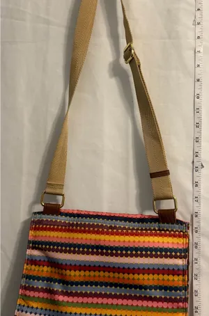 Franco Sarto Multicolor Dot-Print Crossbody with Tan Strap thumbnail 1