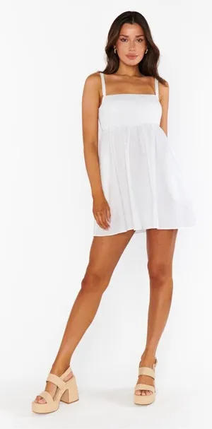 ✨Show Me Your Mumu Mallory Poplin White Mini Sz XL Dress✨ thumbnail 1