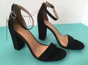 Black Suede Heels, Size 6 1/2 thumbnail 1