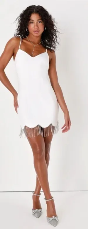 LULUS Bridal Bachelorette Engagement Bridal Shower Sexy Sequin Halter Mini Dress thumbnail 1