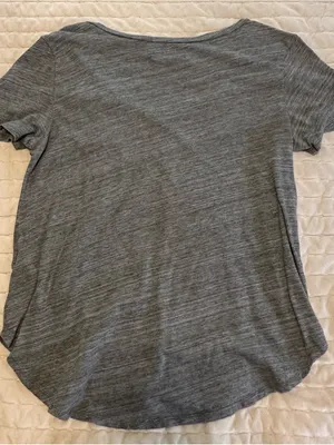 Abercrombie & Fitch Women's Gray V-Neck Pocket Tee thumbnail 2