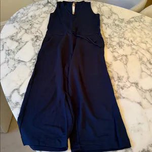 NWT Quince French Terry Modal Jumpsuit Navy Blue Sz M thumbnail 2