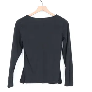 H&M Womens Black Long Sleeve Scoop Neck Cotton Stretch Basic Tee Shirt Size M thumbnail 5