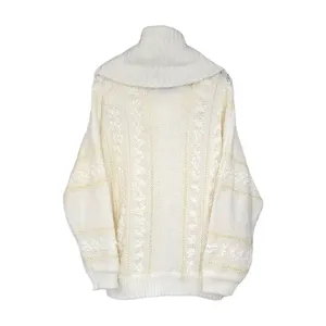 80s Vintage Le Chois Ivory Thick Knit Sweater Women's Size Large thumbnail 7