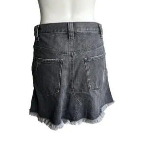 New FREE PEOPLE Sidecar Mini Denim Skirt Sanded Black Grey Size 28 UK10 ($78)‎ thumbnail 4