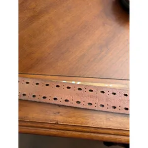 Casual Brown Perforation Casual 1.75" Wide Leather Belt Waist Xl thumbnail 9