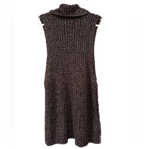 Free People Valentina Tunic Turtleneck Sweater Vest, Side Snaps, Browns thumbnail 6