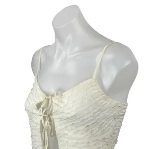 Edikted Alessia Women's White Ruffle Tie Front Sleeveless Camisole Tank Top Sz S thumbnail 2