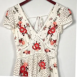 River Island Maxi Dress Womens 6 Cotton‎ Embroidered Lace Autumn Wedding Guest thumbnail 10