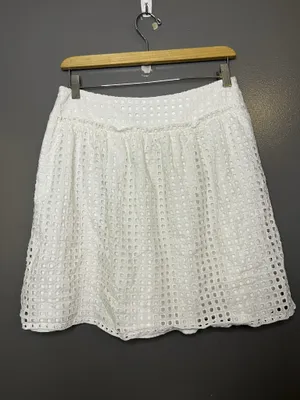 Ann Taylor Skirt Womens 4 White Eyelet Lace A-Line Lined Short Summer Casual thumbnail 4