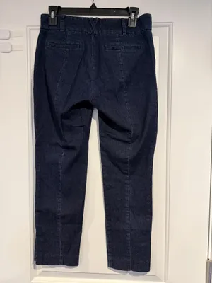 ANTHROPOLOGIE The Essential Slim Denim Split Hem Trousers Women's Size US 4 thumbnail 9