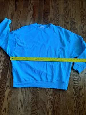 YEAR OF OURS Sky Blue Oversized Crewneck Sweatshirt XS/S 100% Cotton thumbnail 9