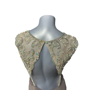 Jasz Couture Dress Taupe Size 4 Prom Dress Cut Out Sequins Sheer Gown Formal thumbnail 7
