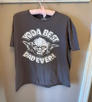 This Star Wars Yoda Best Dad Ever Graphic Gray Men's T-Shirt-L thumbnail 1