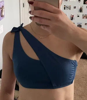 Blue One Shoulder Bikini Top thumbnail 1