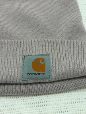 Carhartt Lavender Knit Beanie with Orange Logo Patch women’s thumbnail 2