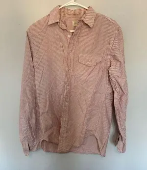 J Crew Classic Red Striped Button Down Shirt thumbnail 1