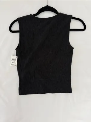 Bar III Black‎ Textured Surplice Tank thumbnail 5
