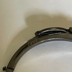 Coach‎ Bow Bangle Bracelet Womens OS Gunmetal Coquette Crystal Hinge Cuff thumbnail 7