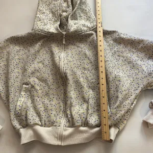 Blogilates Women Marshmallow Full Zip Hooded Sweatshirt White Floral Small thumbnail 6