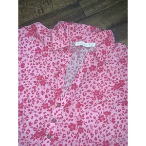 NEW KARLIE Floral Short Tier Dress pink nwot mini button up CASUAL Tuckernuck thumbnail 8