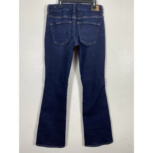 American Eagle Kick Boot Jeans Womens 4 Blue Medium Wash Mid Rise Stretch Denis thumbnail 4